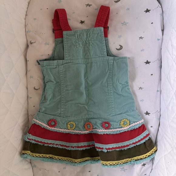 ⭒ 18M Deux Par Deux Unique Embroidered Dress Floral Design Buttons Ruffles ⭒ - Picture 5 of 10